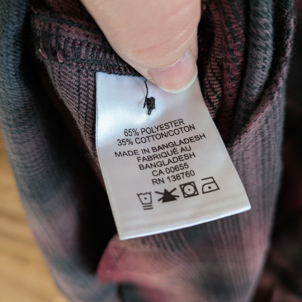 Penningtons Plaid Button-Up Shirt in Berry and Gray - Picture 5 of 9
